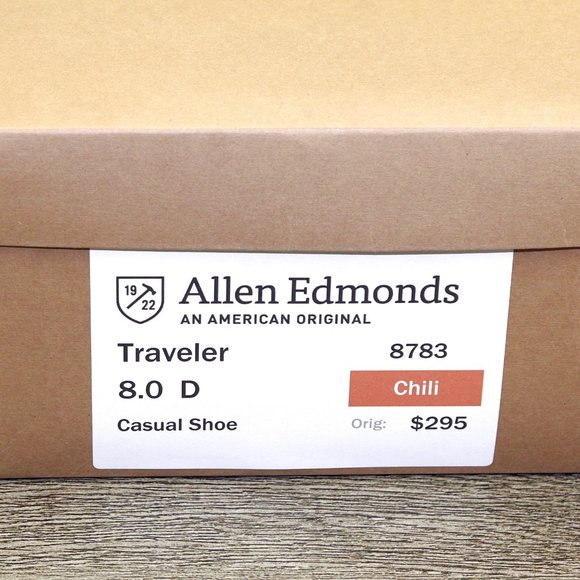 Allen Edmonds TRAVELER 8 D Chili * new Bags (add $15 new Shoe Trees)